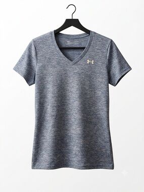 Under Armour Women V-Neck Short Sleeve Tee - Heather Blue